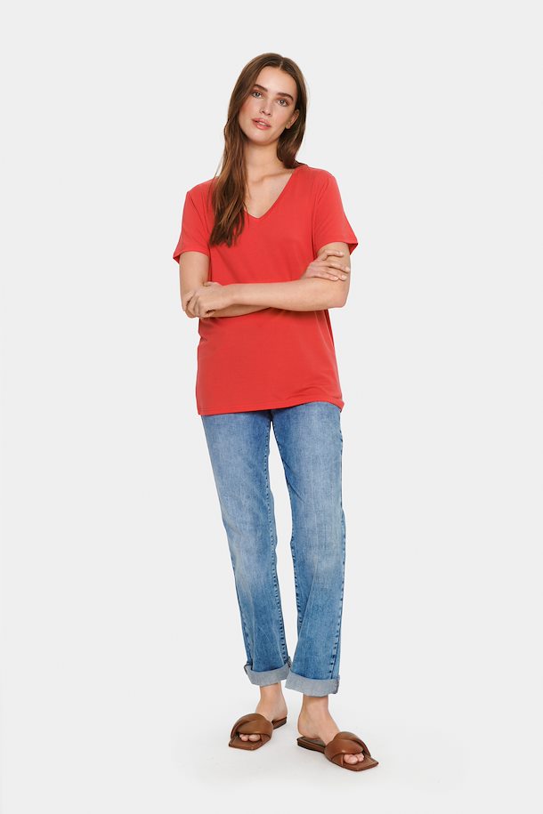 AdeliaSZ V-Neck T-Shirt - Hibiscus