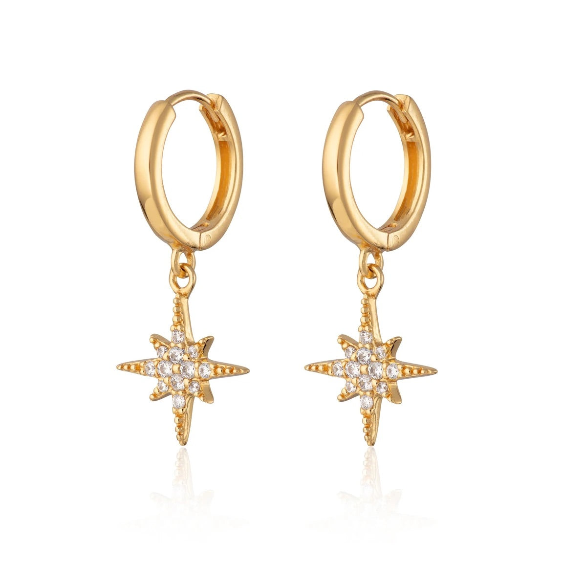 Starburst Hoop Earrings - Gold
