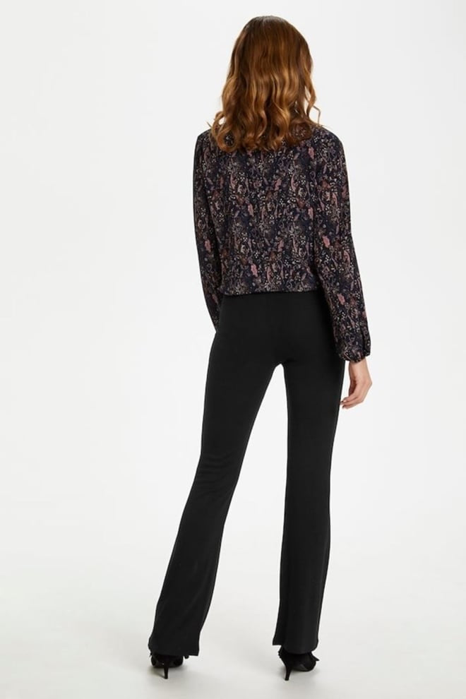 Black flared trousers