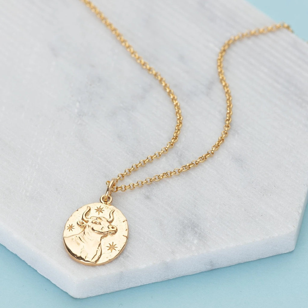 Taurus Zodiac Necklace- Gold