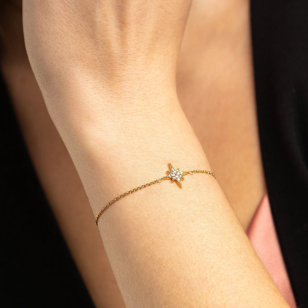 Starburst Bracelet with Slider Clasp - Gold