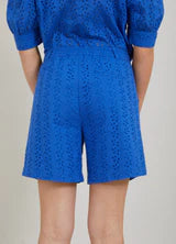LENA BRODERI ANGLAISE SHORTS - ELECTRIC BLUE