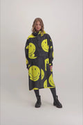 Black & Yellow Smiley Adult Poncho