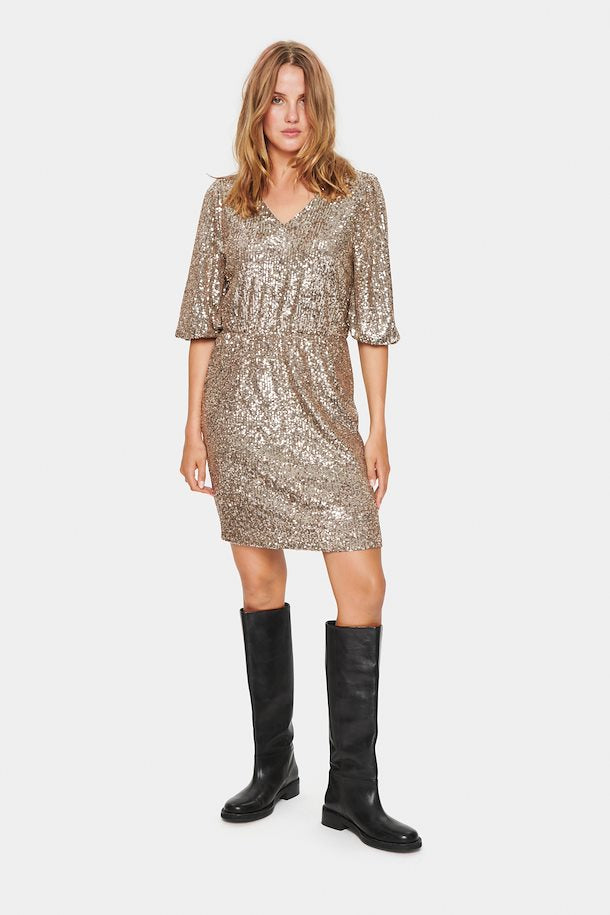 ReyanaSZ Dress in Desert Taupe