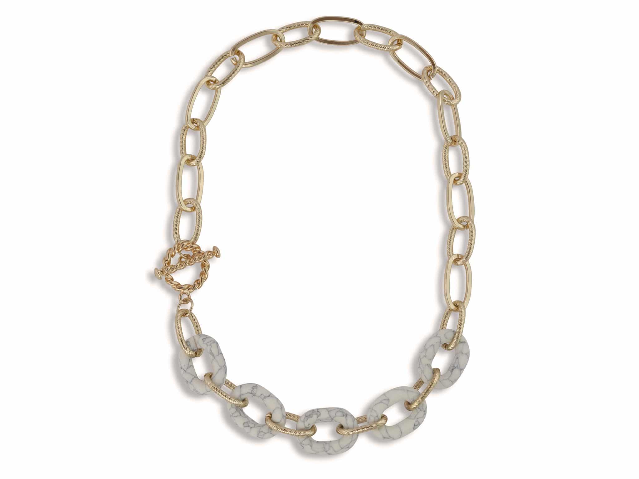 Big Metal London Matte Resin Chain Necklace