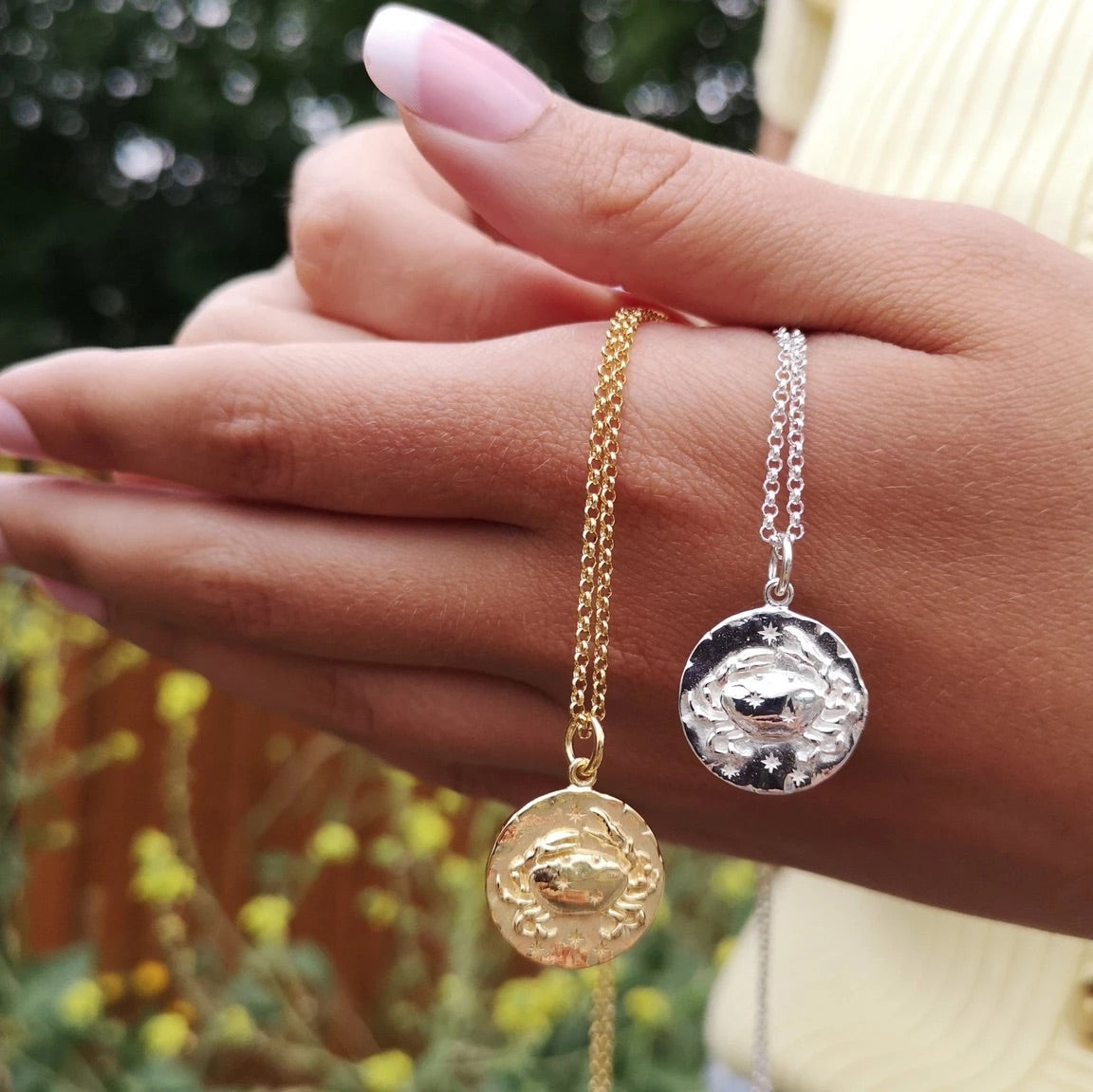 Cancer Zodiac Necklace - Silver