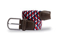 Recycled Woven Belt - Blue, Red and White Zig Zag