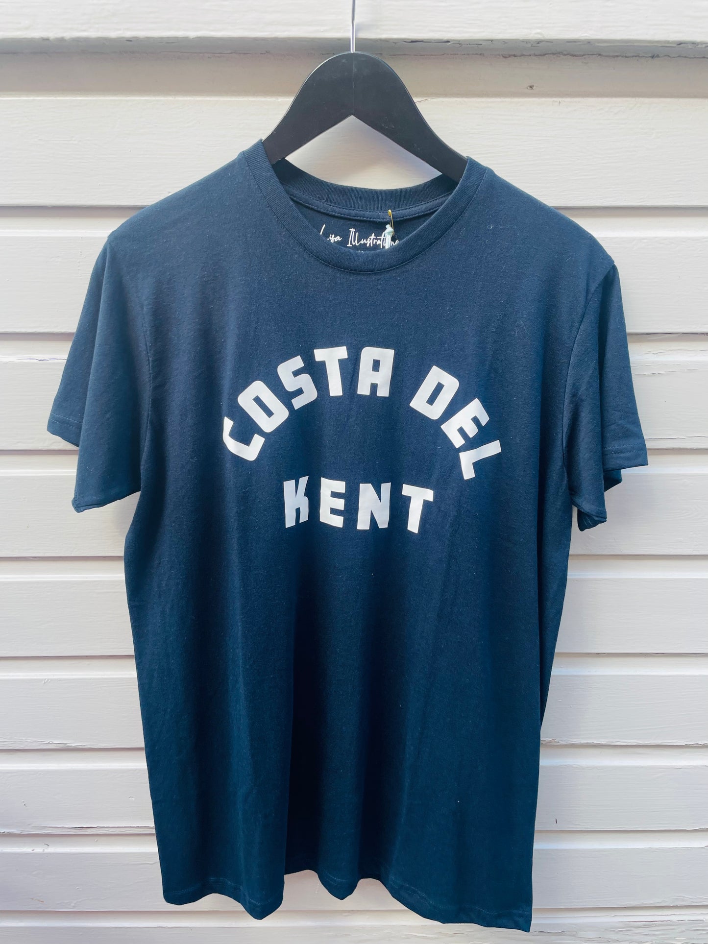 ‘Costa Del Kent’ Adult Unisex Navy T-Shirt