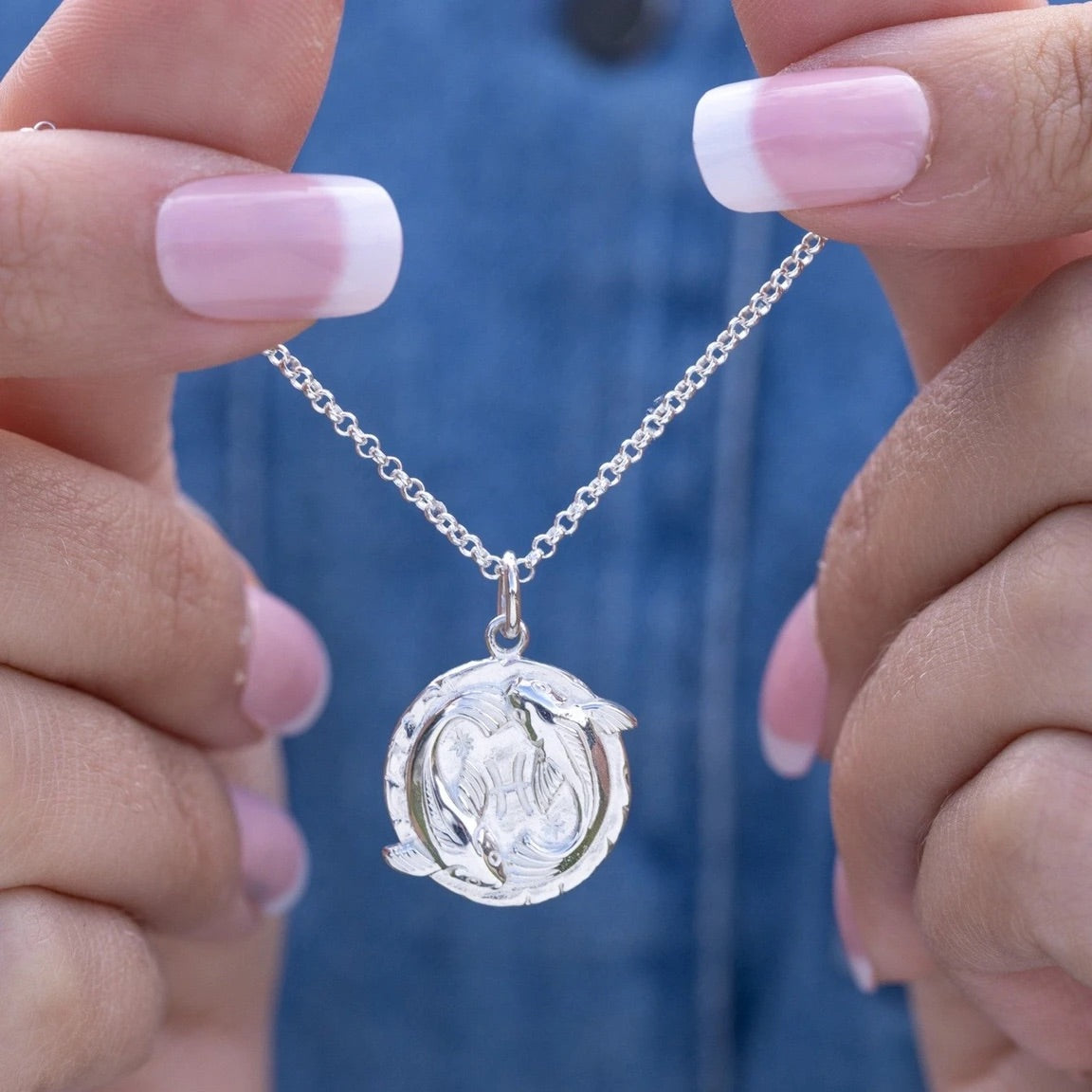 Pisces Zodiac Necklace - Silver
