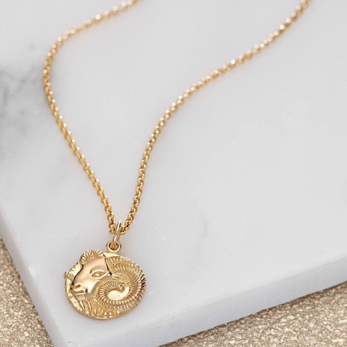 Aries Zodiac Necklace - Gold