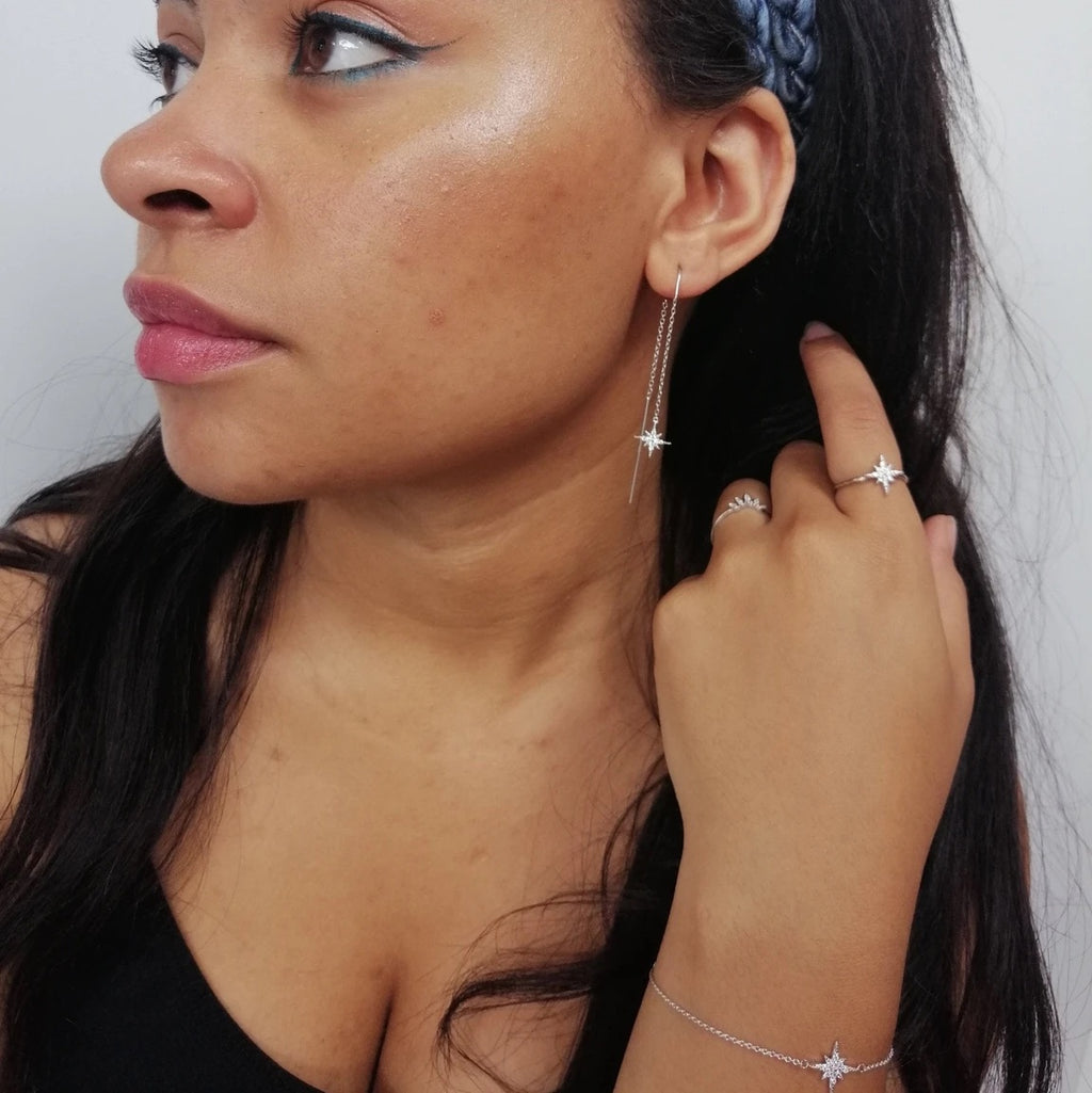 Starburst Bracelet with Slider Clasp - Silver