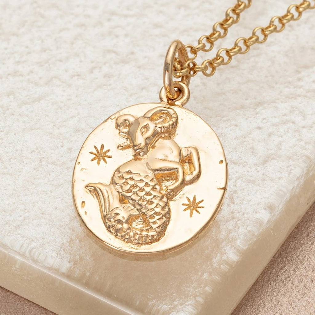 Capricorn Zodiac Necklace - Gold