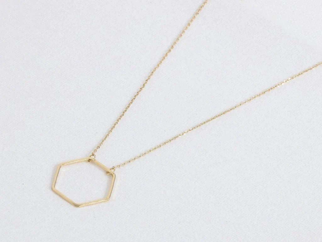 Big Metal London EVI Delicate Hexagon Necklace