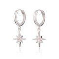 Starburst Hoop Earrings - Sterling Silver