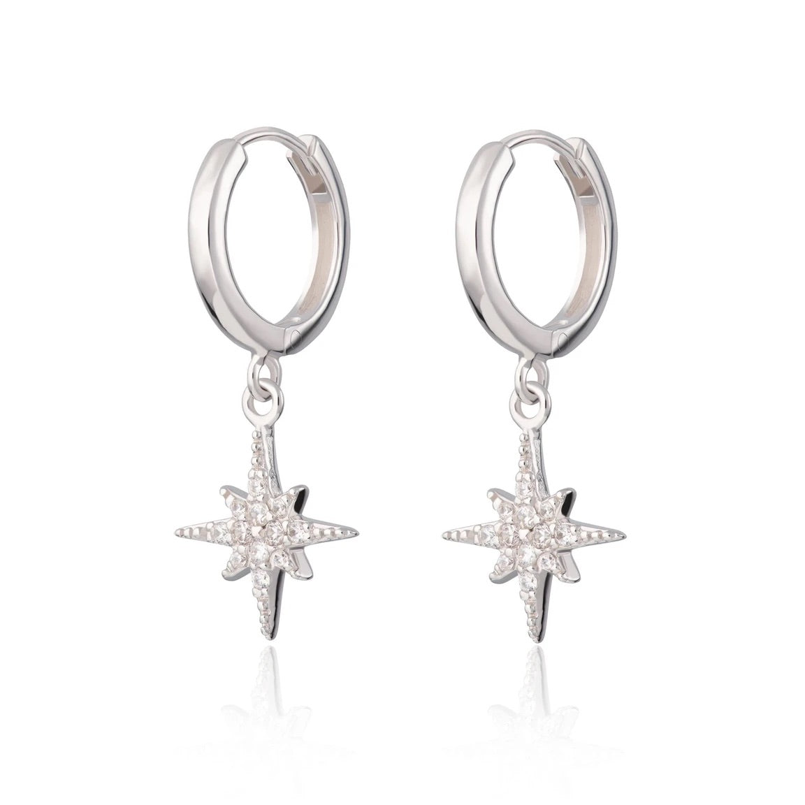 Starburst Hoop Earrings - Sterling Silver