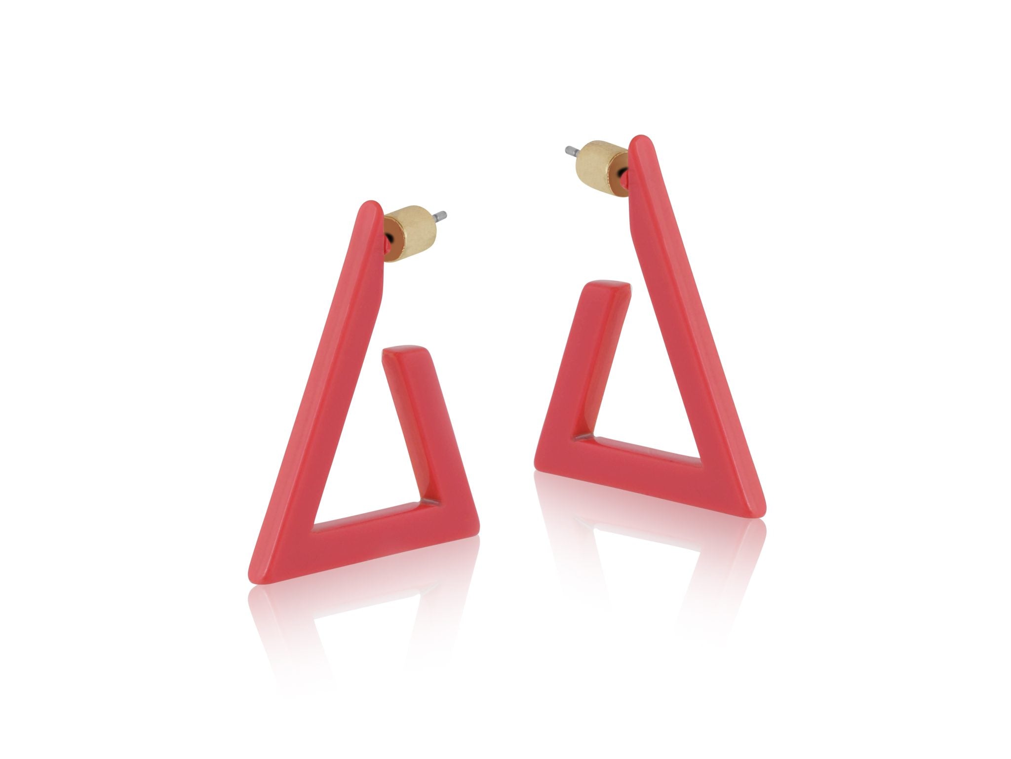 Big Metal London Triangle Resin Hoop Earrings