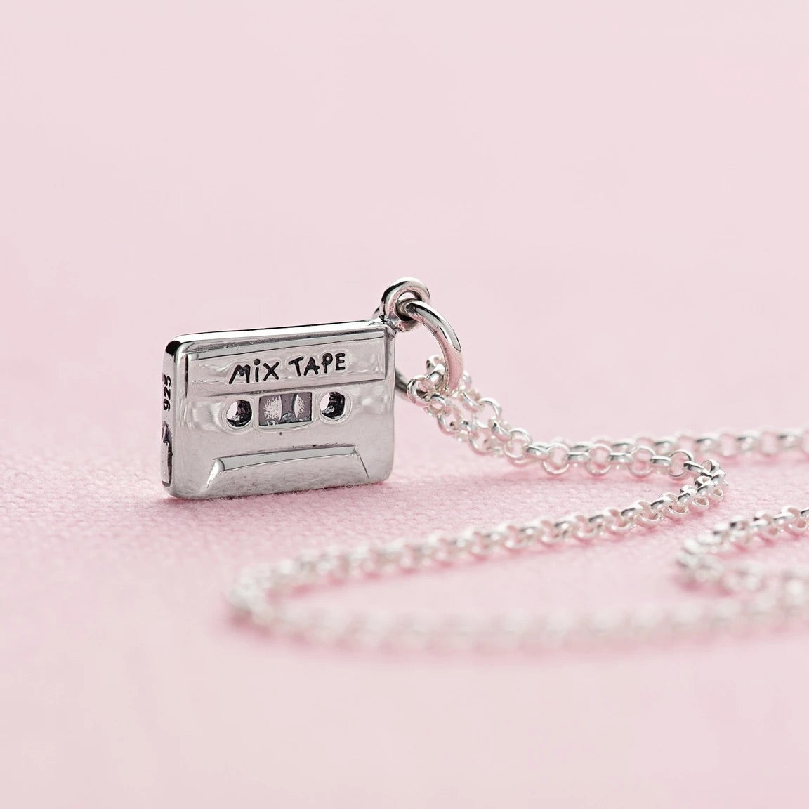 Mix tape necklace - sterling silver