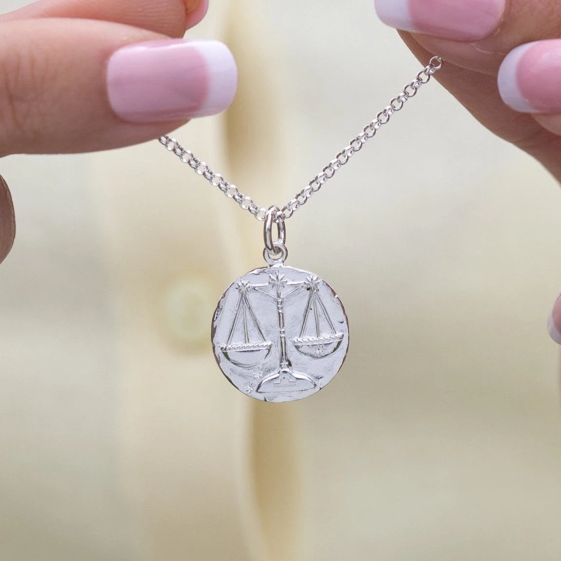 Libra Zodiac Necklace - Silver