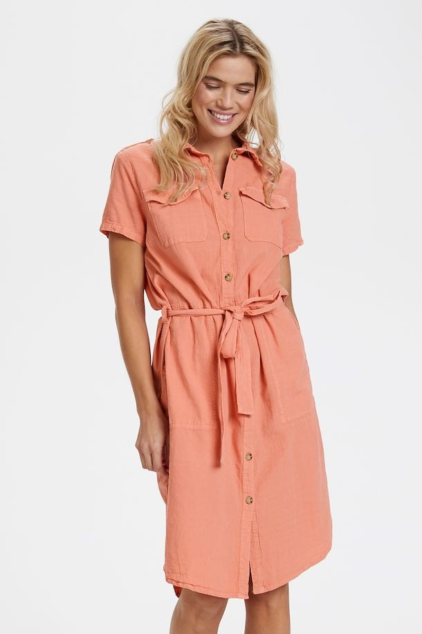 Terra cotta linen dress