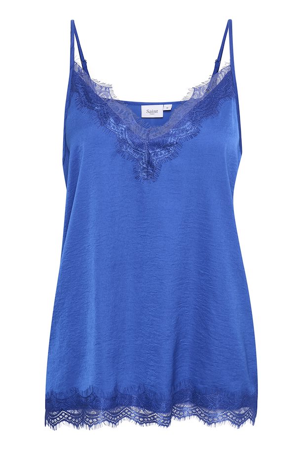 AshSZ Lace Strap Top - Surf Blue