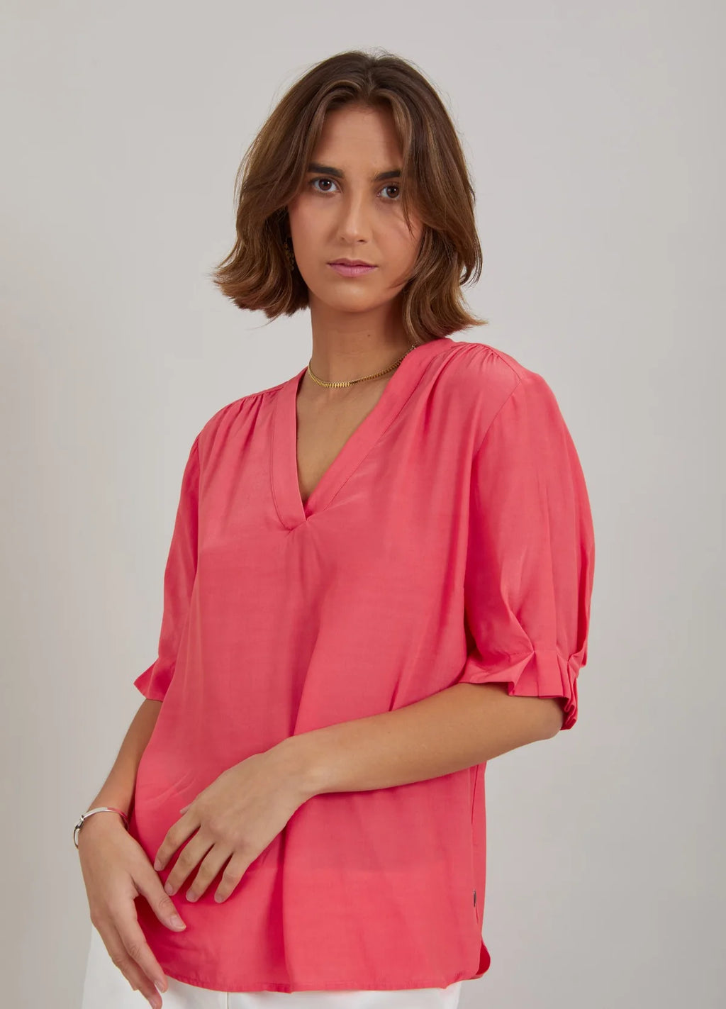 SHORT SLEEVE SHIRT - INTENSE PINK