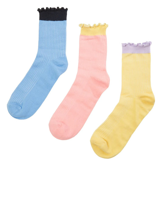 Numph Multipack Nufrulla Socks - Blue, Pink & Yellow