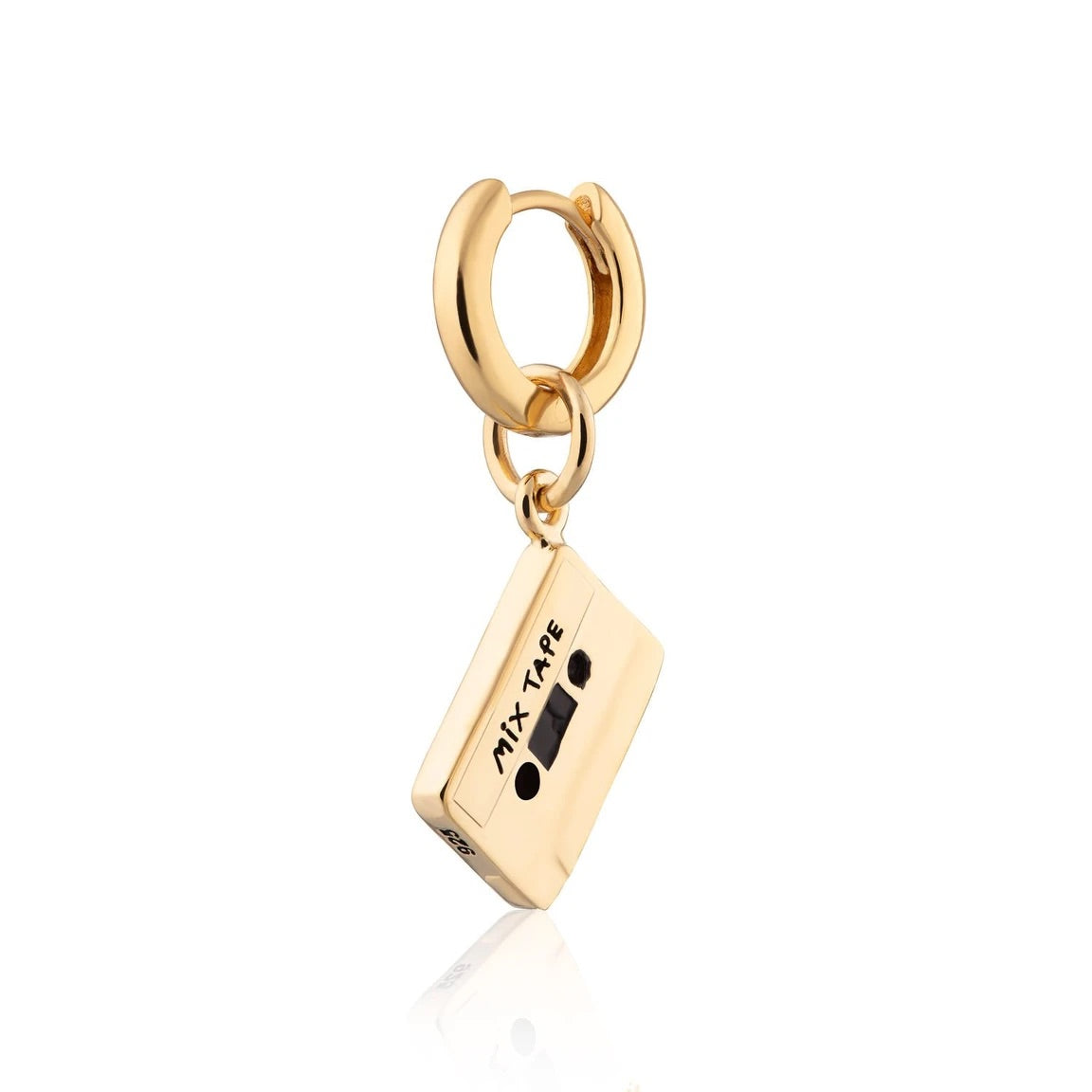 Mix Tape Huggie single earring - Gold Plated