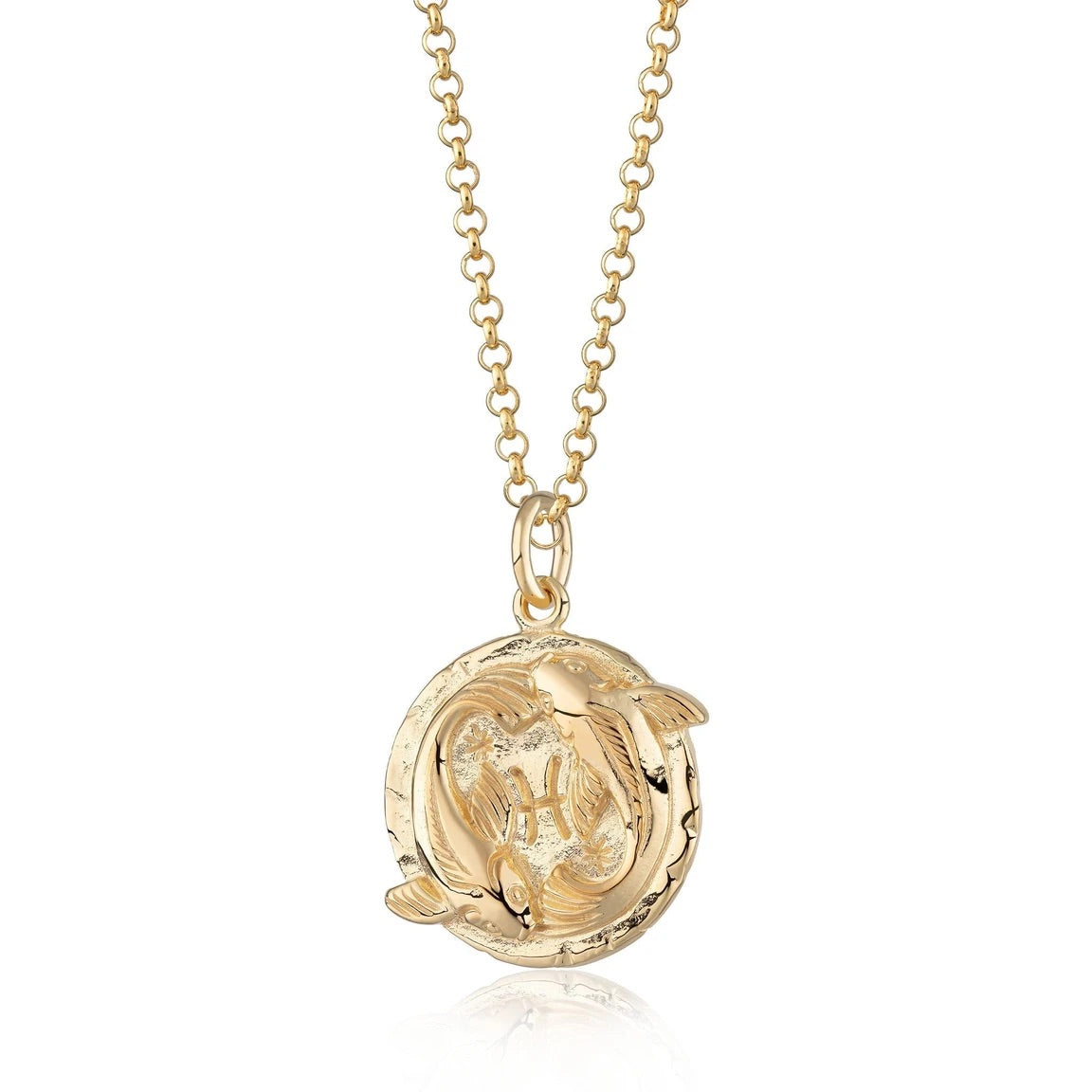 Pisces Zodiac Necklace - Gold