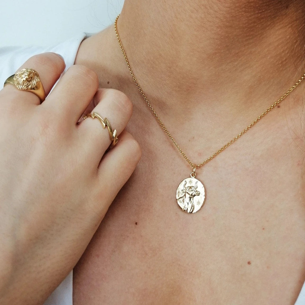 Taurus Zodiac Necklace- Gold