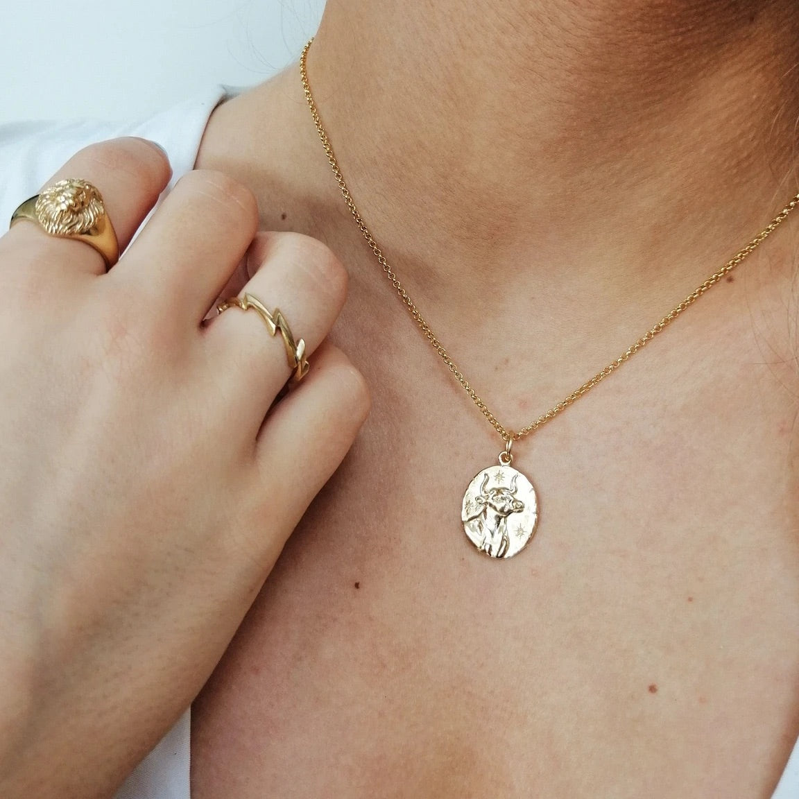 Taurus Zodiac Necklace- Gold