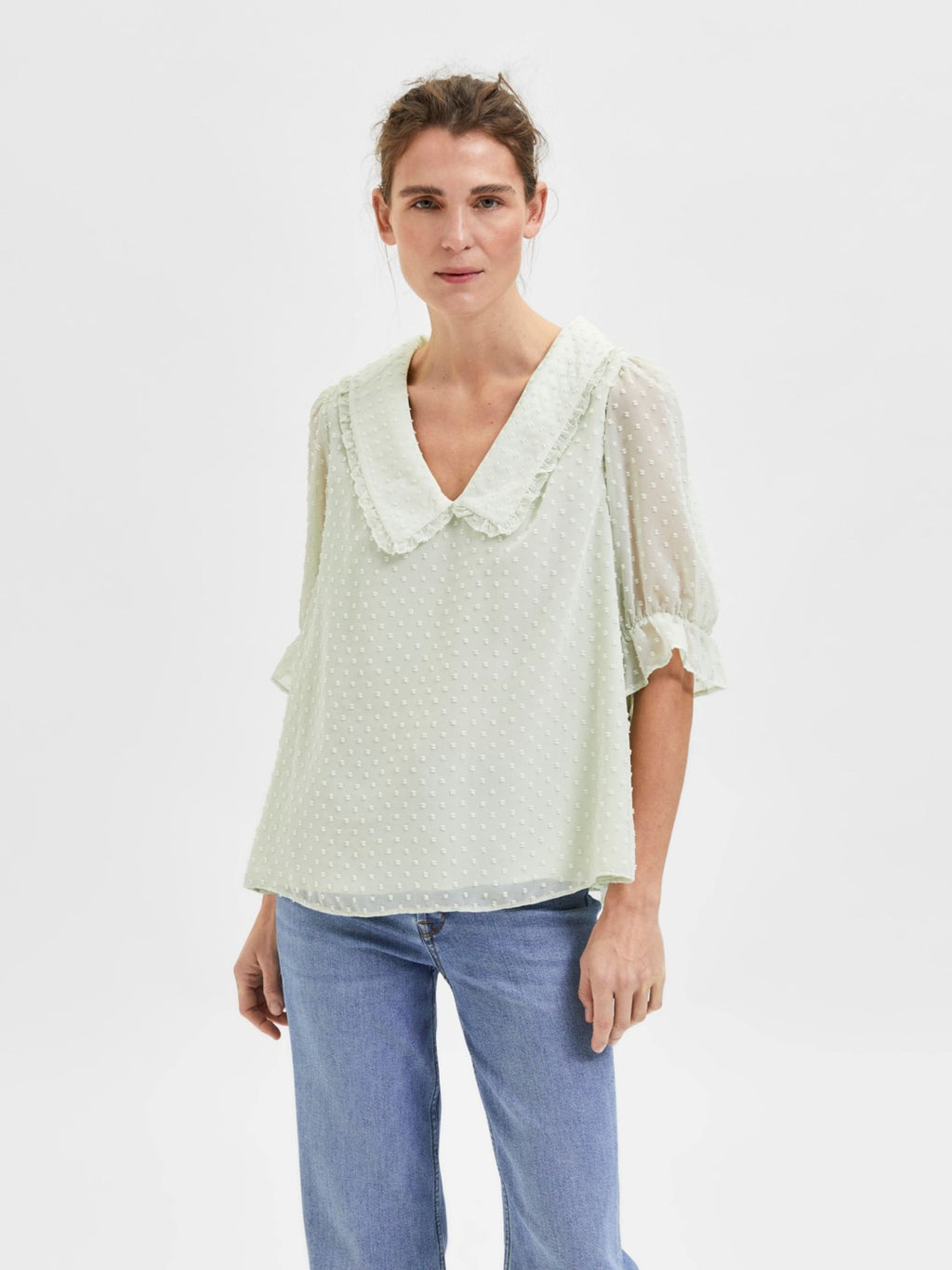 FRILL TOP - Almost Aqua