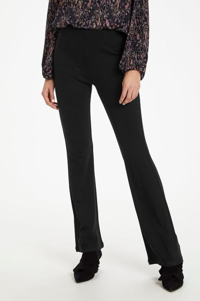 Black flared trousers