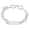 Oval T-Bar Clasp Bracelet - Silver