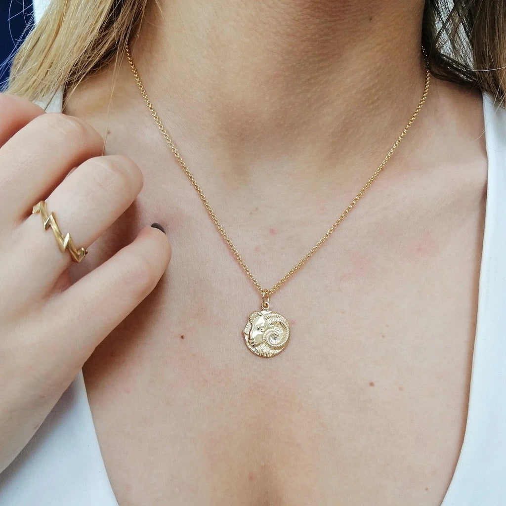 Aries Zodiac Necklace - Gold
