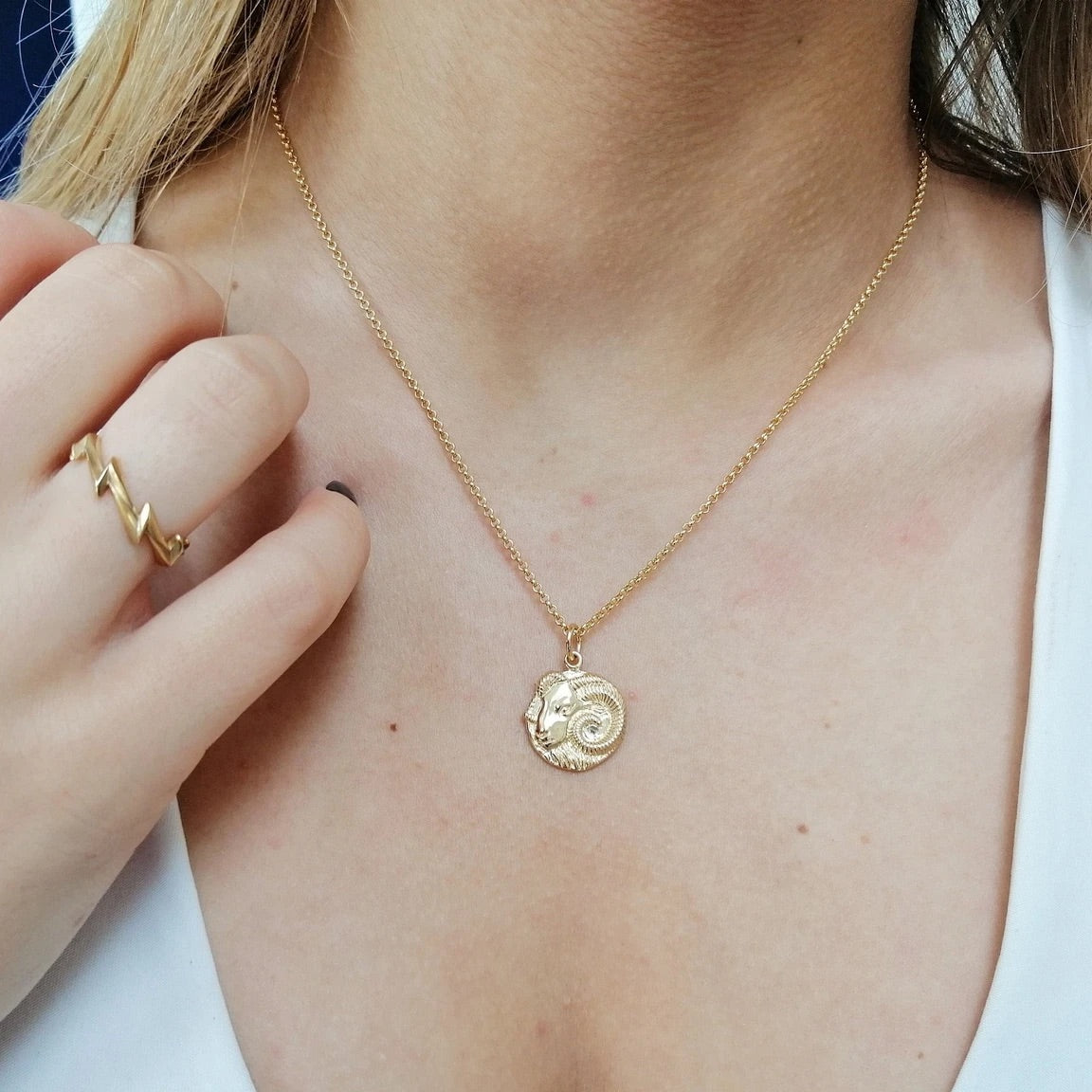 Aries Zodiac Necklace - Gold