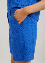LENA BRODERI ANGLAISE SHORTS - ELECTRIC BLUE