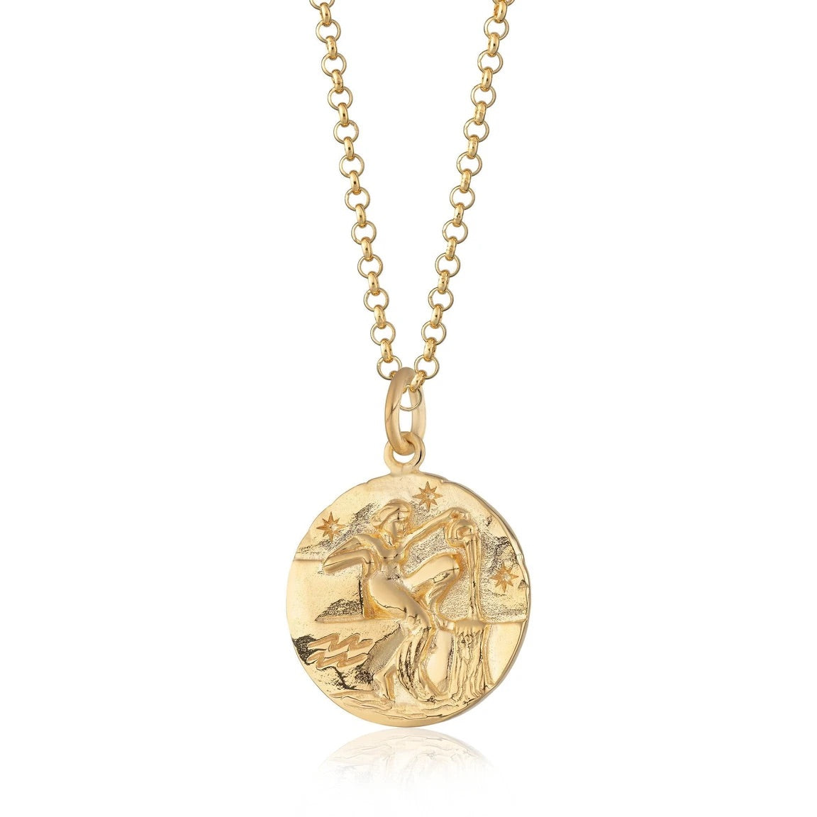 Aquarius Zodiac Necklace - Gold