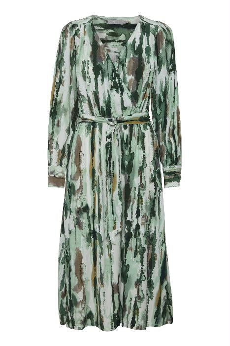 Fransa FRISADORA DR 2 Green patterned dress