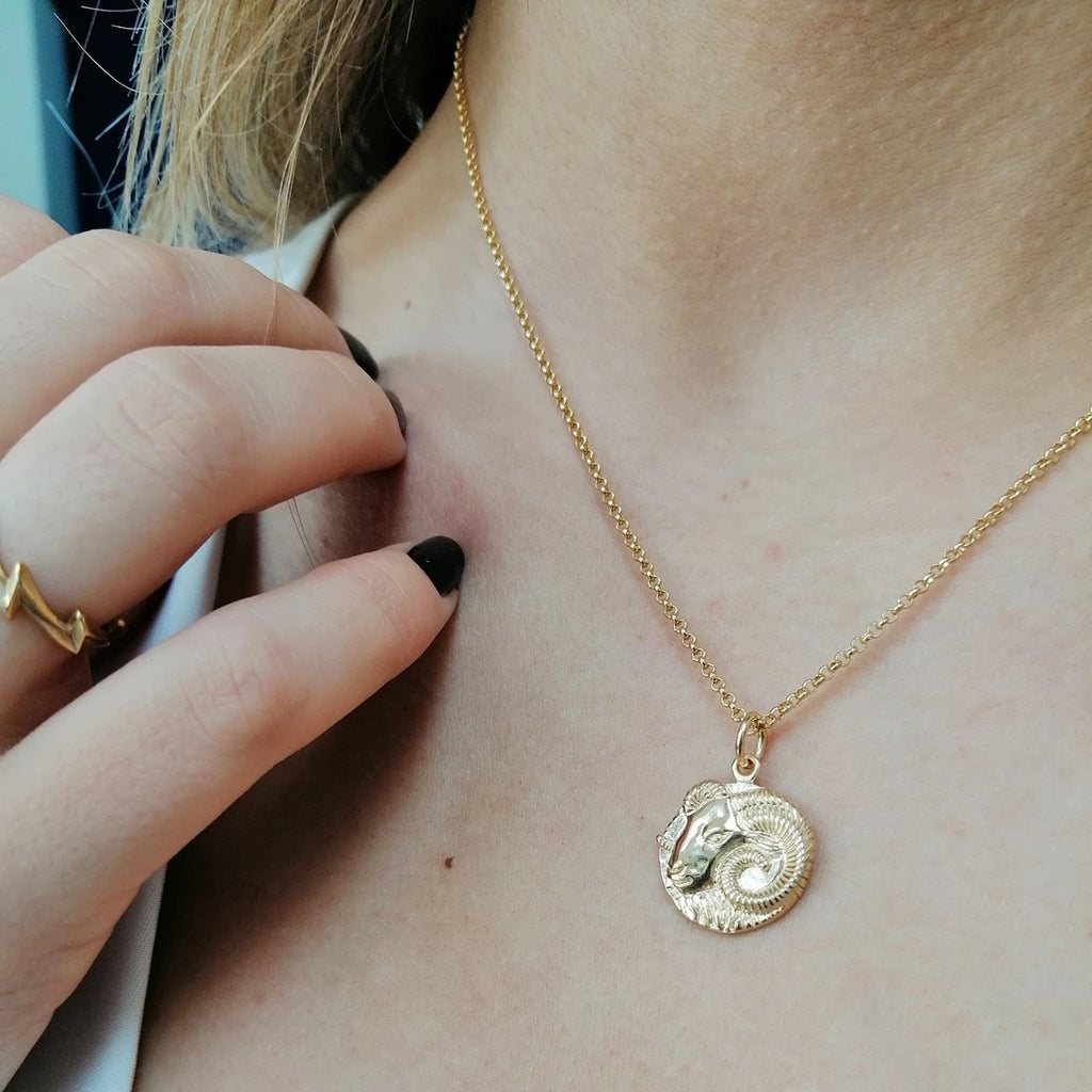 Aries Zodiac Necklace - Gold