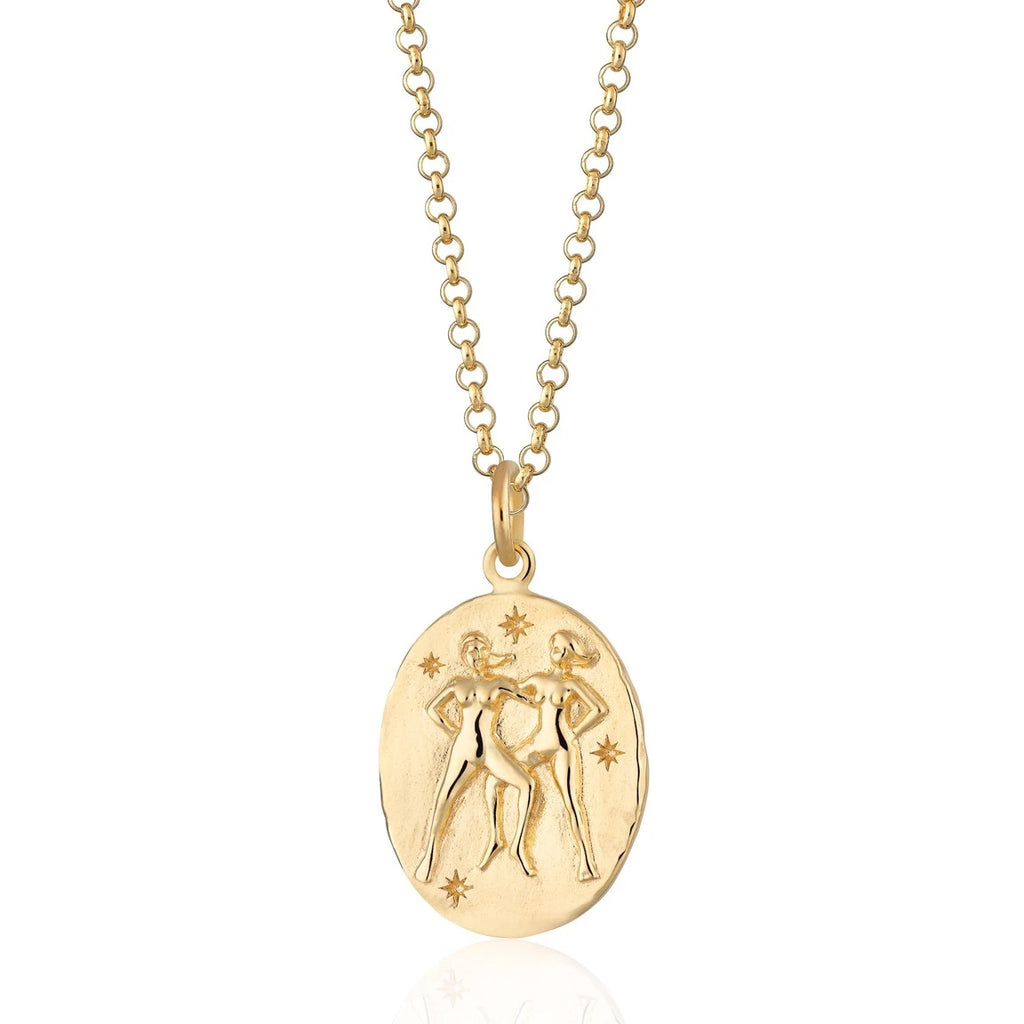 Gemini Zodiac Necklace - Gold