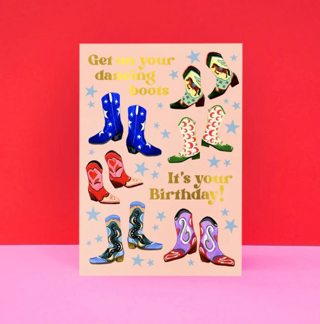 Eleanor Bowmer Dancing Boots Birthday Card