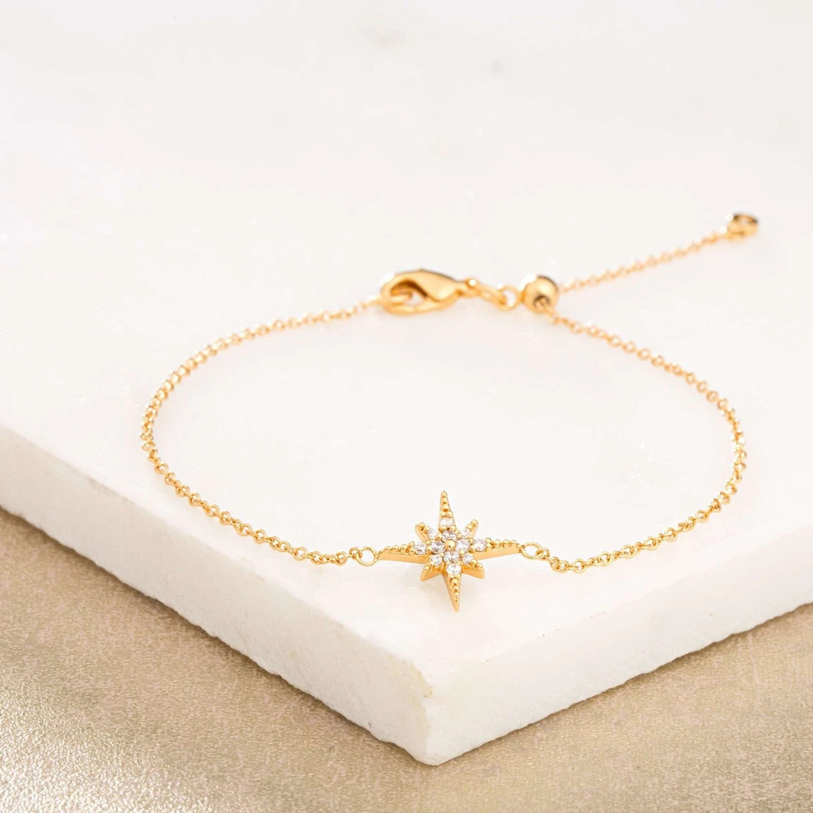 Starburst Bracelet with Slider Clasp - Gold