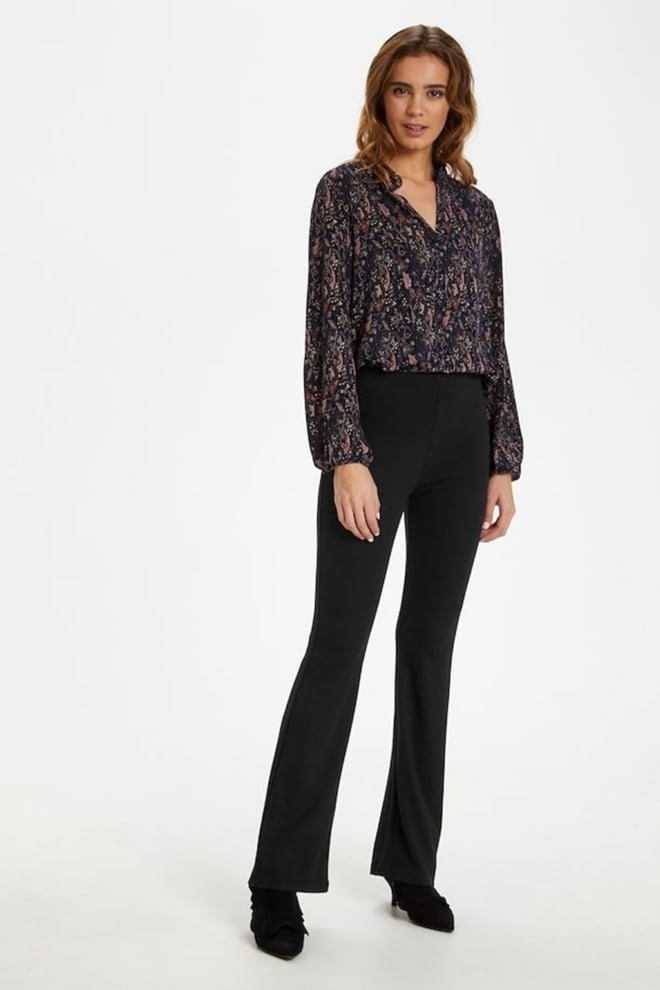 Black flared trousers