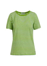 T-shirt with stripes - mid length sleeve - flashy green stripe