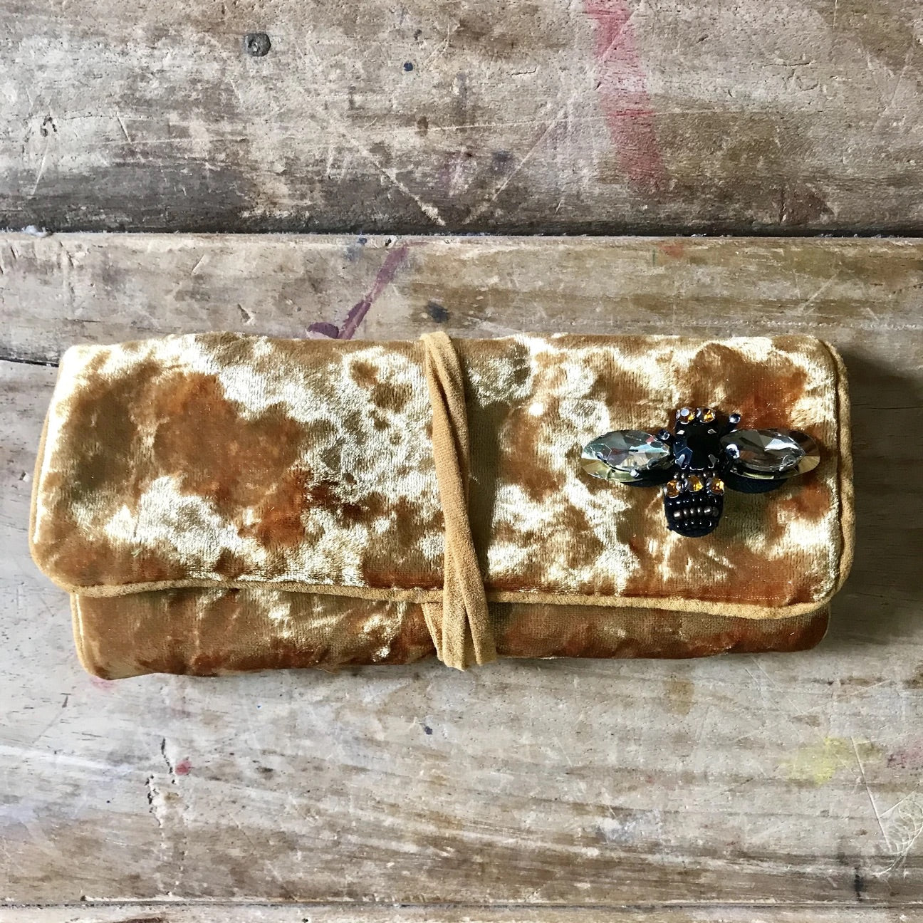 Crushed velvet jewellery wrap