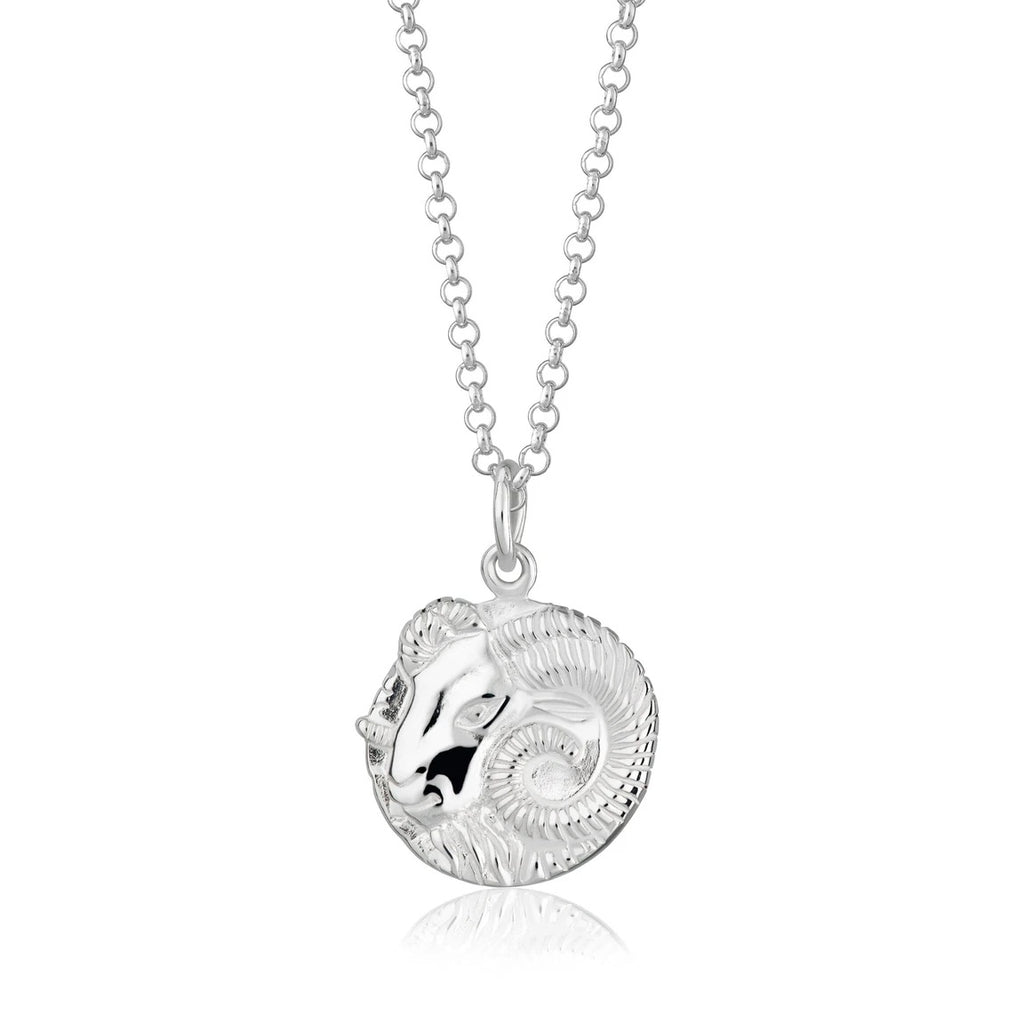 Aries Zodiac Necklace - Silver