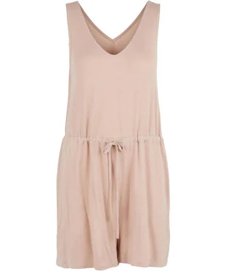 PCNEORA V-NECK PLAYSUIT - Fawn