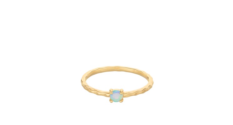 Gaudi Ring with Synthetic Blue Opal