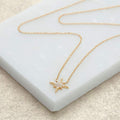 Starburst Necklace with Slider Clasp - Gold