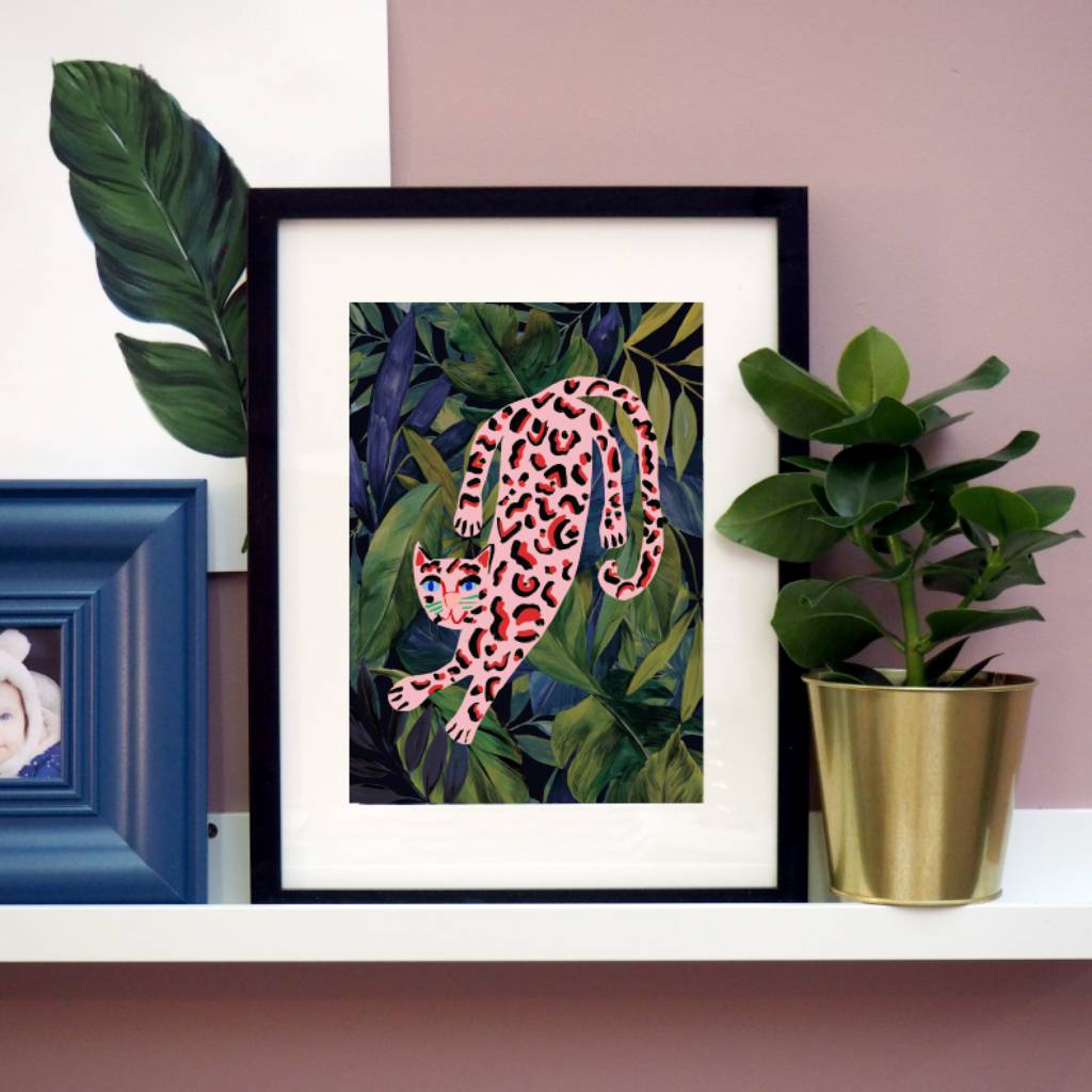 tropical pink leopard print